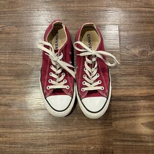 Converse Red and White Canvas Sneakers